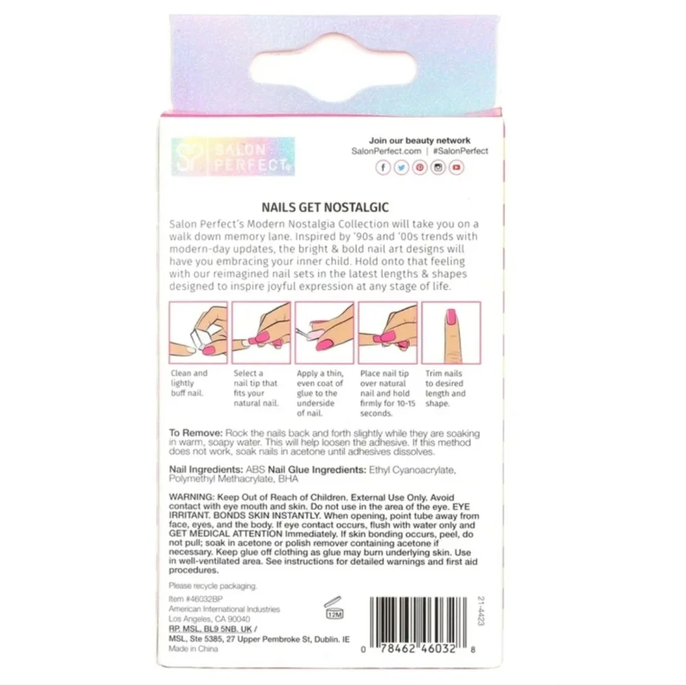 Smiley Checkered Press On Coffin Nails Teeanger Girls Accessories Y2K Gift